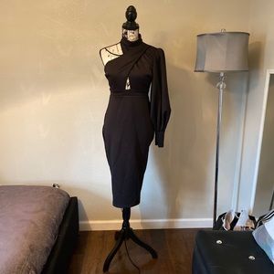 Sassy Black MIDI Dress